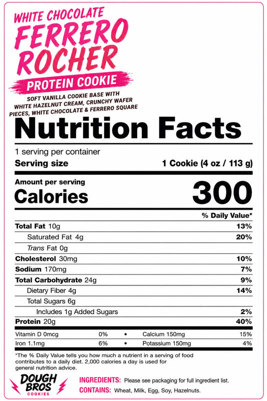 White Chocolate Ferrero Rocher Protein Cookie