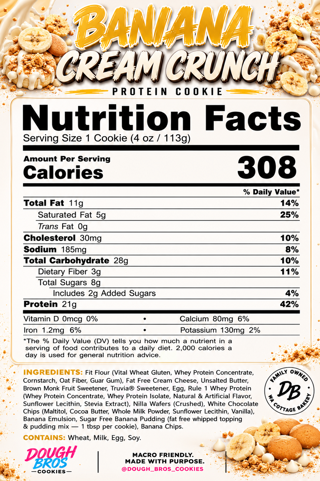 Banana Cream Crunch Protein Cookie